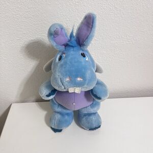 Vintage Hasbro Softies Walt Disney Wuzzles Hoppopotamus Plush Blue 1984